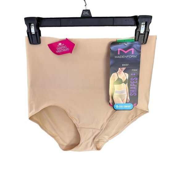 Maiden Form Women’s Briefs Nude Color Body Shaping SZ L Cool Comfort for Summer - Picture 2 of 6
